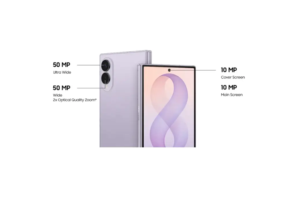 مواصفات كاميرات Galaxy Z Fold 8. المصدر: سامسونج