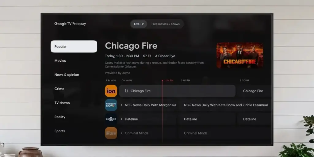 Google TV يضيف أكثر من 10,000 فيلم وبرنامج مجاني عند الطلب دون الحاجة لتطبيقات