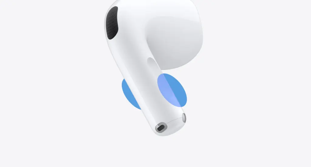 مستشعر الضغط والتحكم بالصوت في عصا AirPods 5