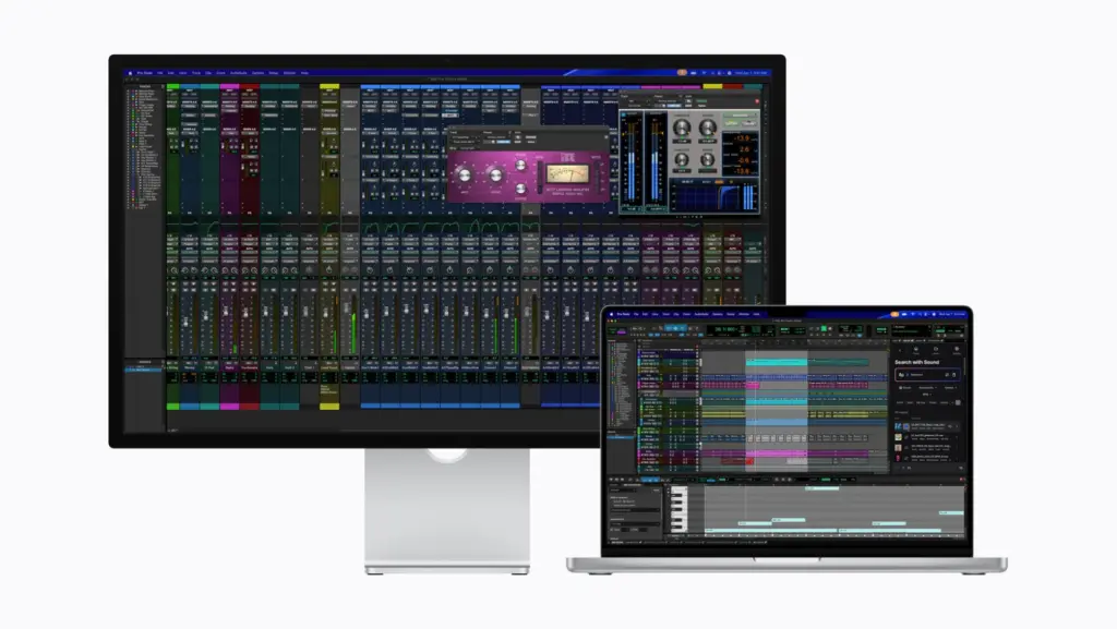 شاشة Apple Studio Display تعرض Pro Tools