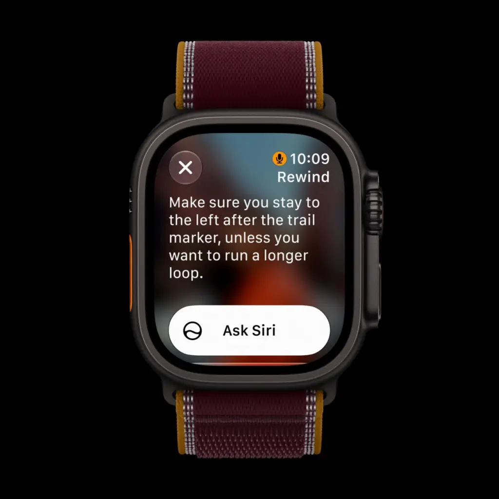 ميزة Live Rewind على شاشة Apple Watch Ultra 4