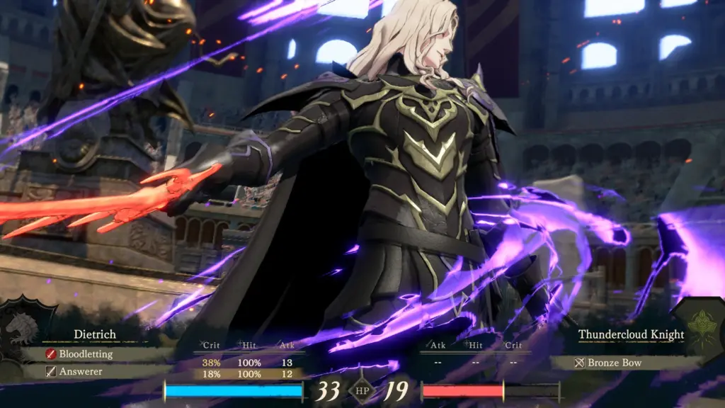 مشهد قتال للشخصية Dietrich في Fire Emblem: Fortune's Weave