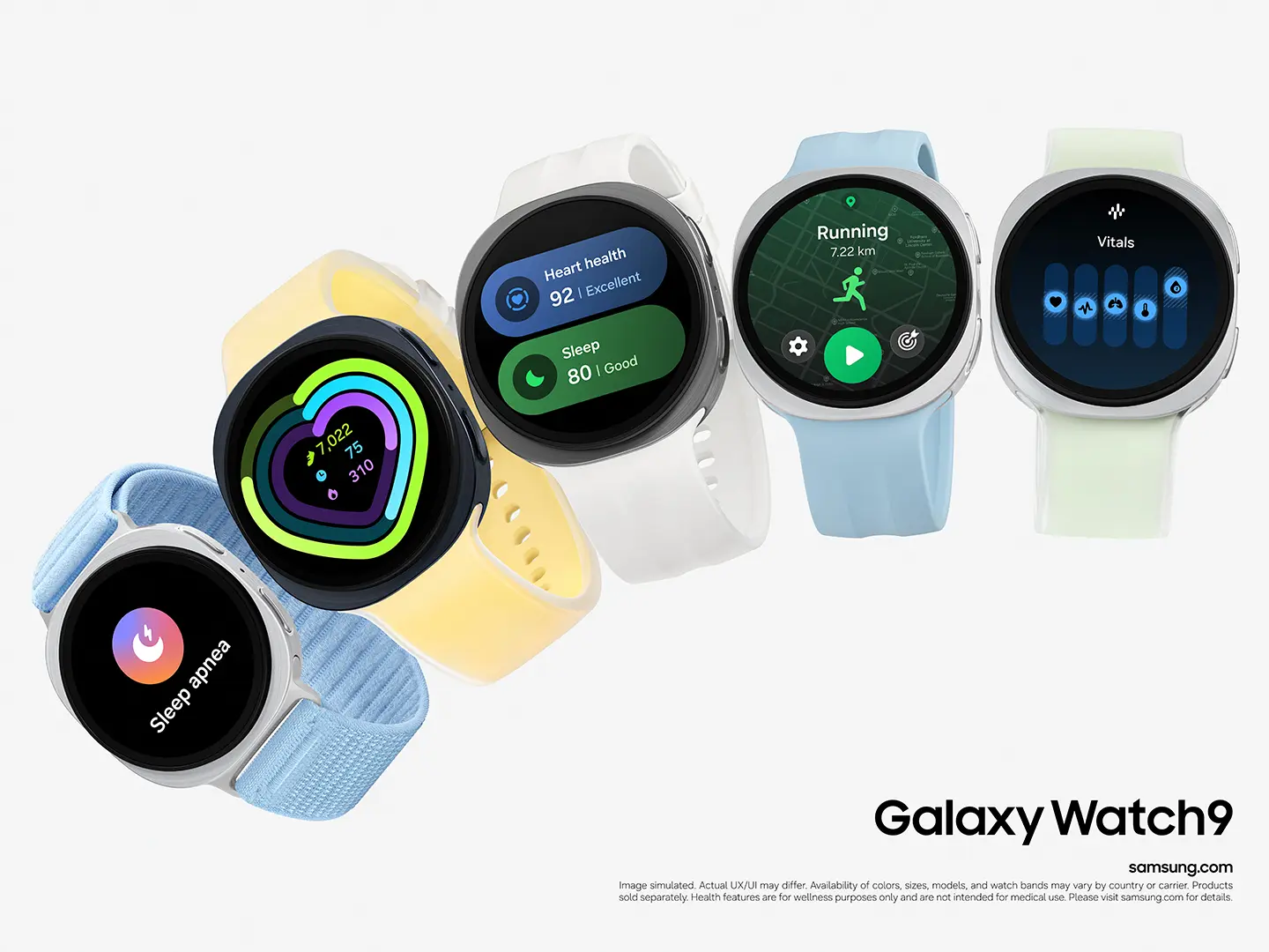 مجموعة ساعات Galaxy Watch9 بألوان وأسوار مختلفة