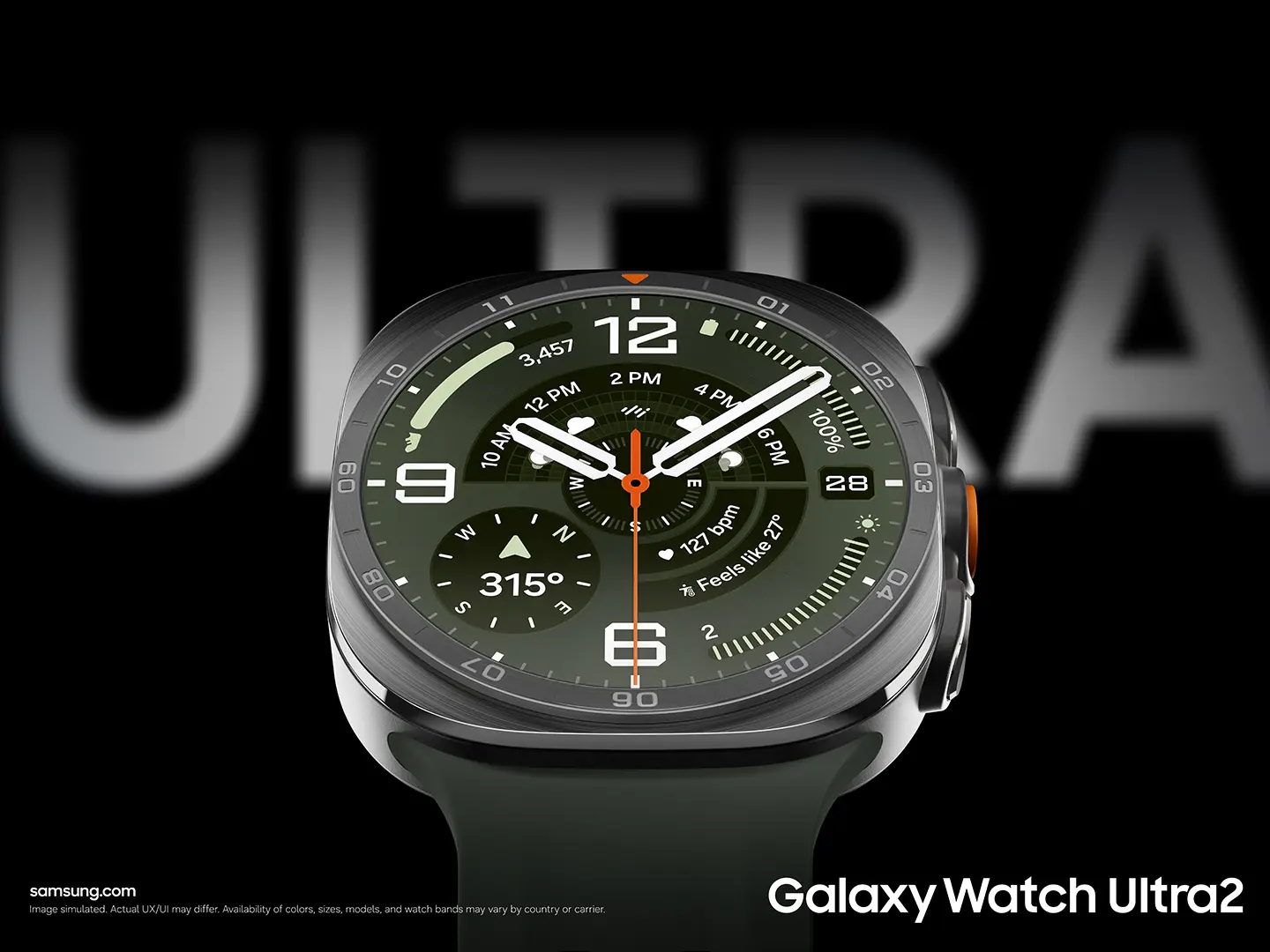 ساعة Galaxy Watch Ultra 2 من سامسونج بلون تيتانيوم رمادي