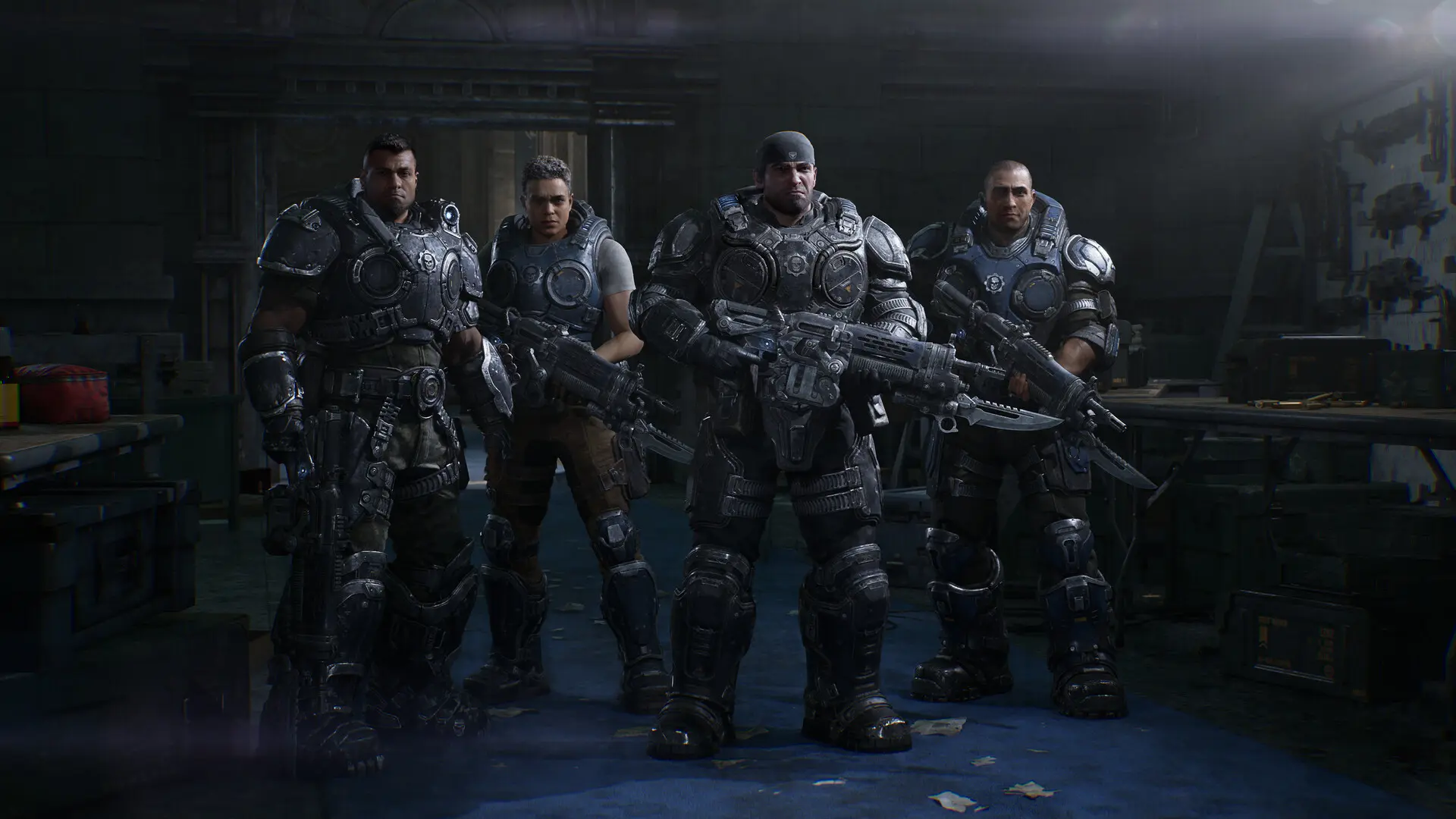 فريق Bravo بقيادة Marcus Fenix في لعبة Gears of War: E-Day