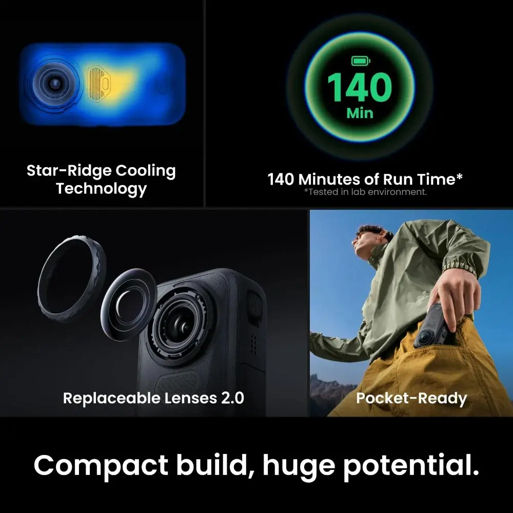 مزايا Insta360 X6 للتبريد والبطارية والعدسات القابلة للاستبدال