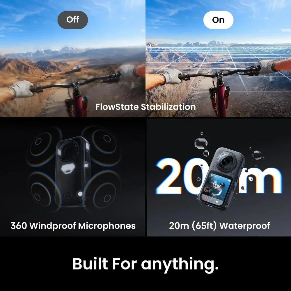 مزايا Insta360 X6 للتثبيت والميكروفونات ومقاومة الماء حتى 20 مترًا