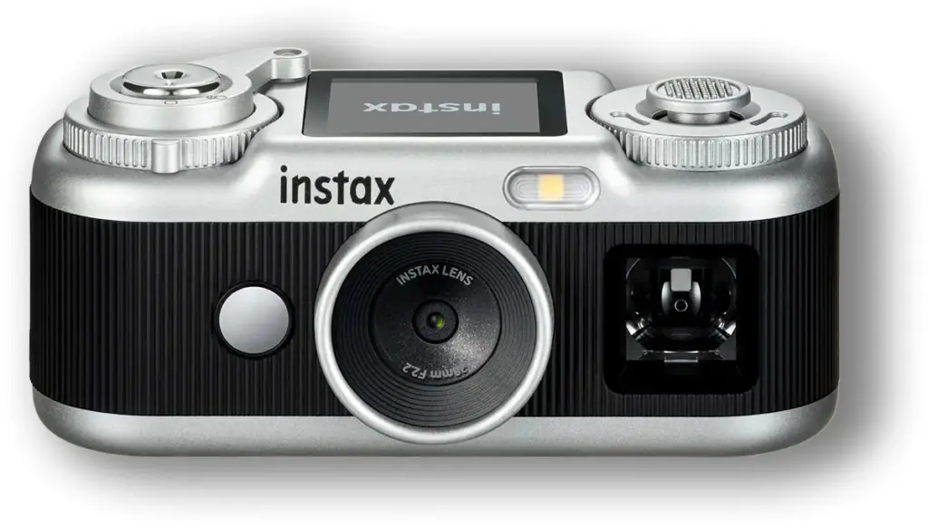 الواجهة الأمامية لكاميرا instax Pal 2 مع العدسة والمنظار