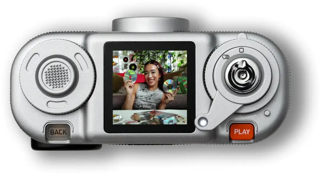 الشاشة العلوية وذراع التقديم في instax Pal 2