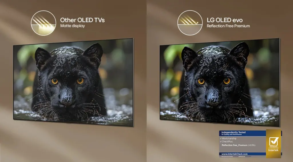 مقارنة من LG بين انعكاسات شاشة G6 وشاشة OLED مطفية