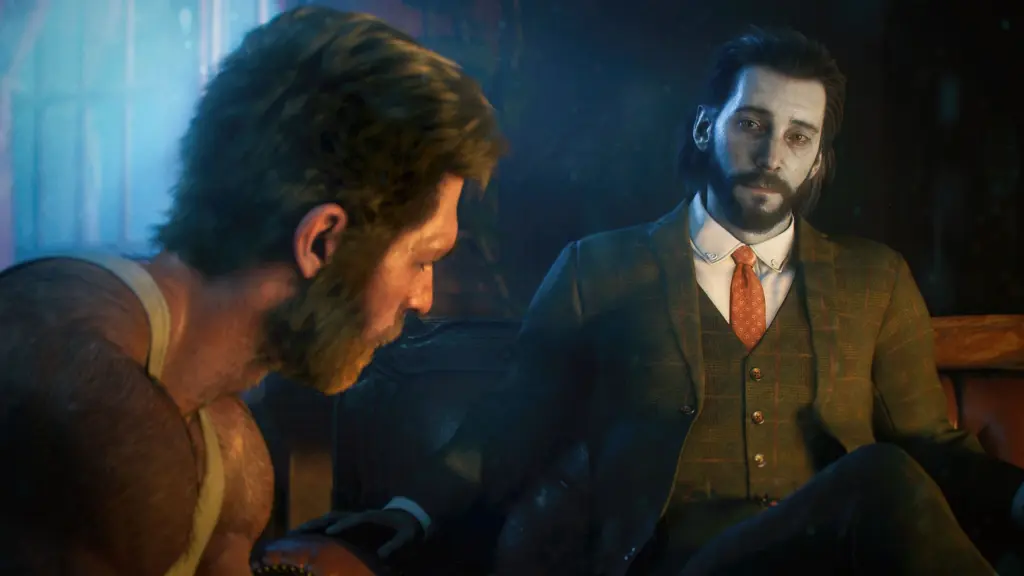 Logan وNathaniel Essex في مشهد من Marvel's Wolverine