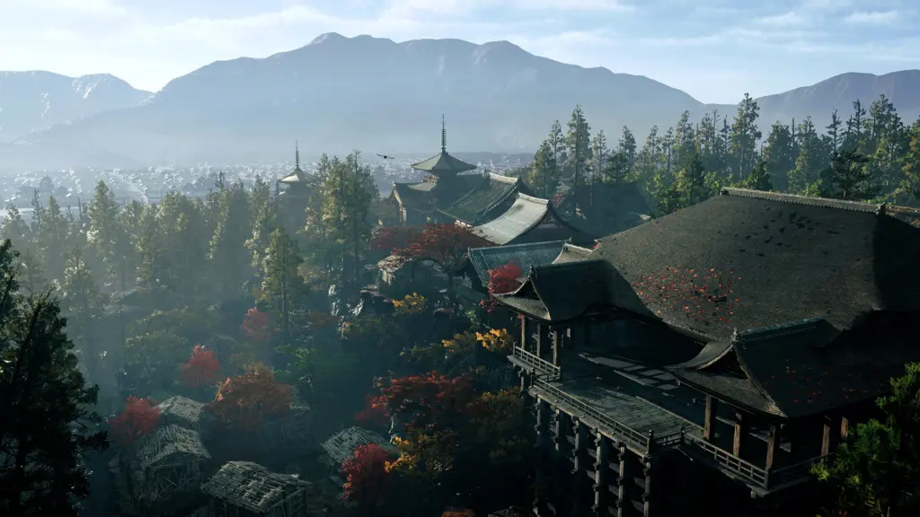 منظر لمدينة كيوتو ومعابدها في Onimusha: Way of the Sword