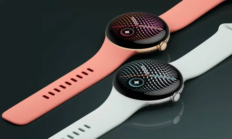 ساعتا Google Pixel Watch 5 باللونين الوردي والأبيض