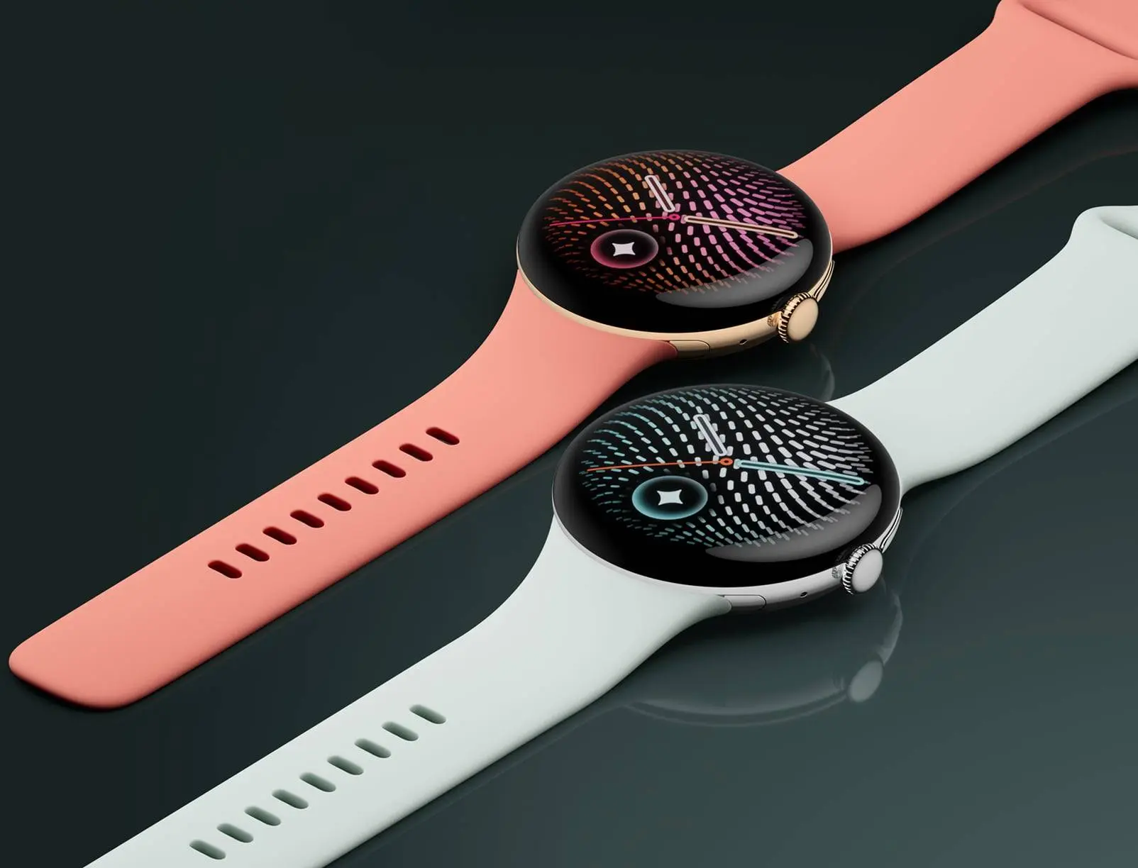 ساعتا Google Pixel Watch 5 باللونين الوردي والأبيض