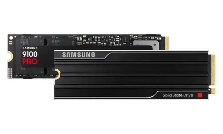 وحدة التخزين Samsung 9100 PRO بنسختيها العادية وذات المشتت الحراري