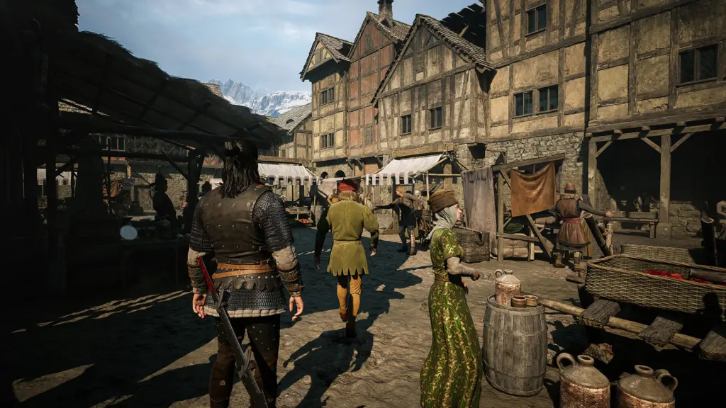 سوق بلدة من القرون الوسطى في The Blood of Dawnwalker
