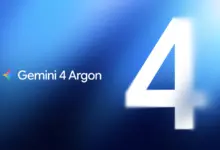 شعار Gemini 4 Argon على خلفية زرقاء
