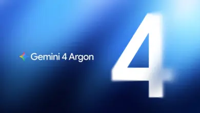 شعار Gemini 4 Argon على خلفية زرقاء