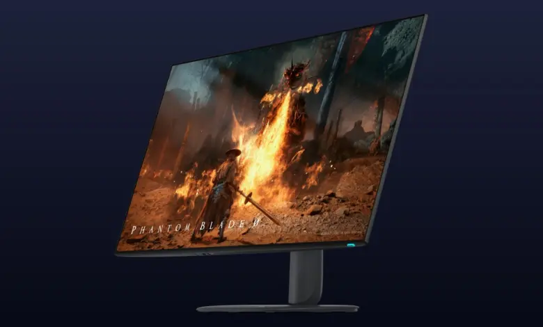 شاشة Alienware AW3226Q بحجم 32 بوصة وعرض 4K من الزاوية
