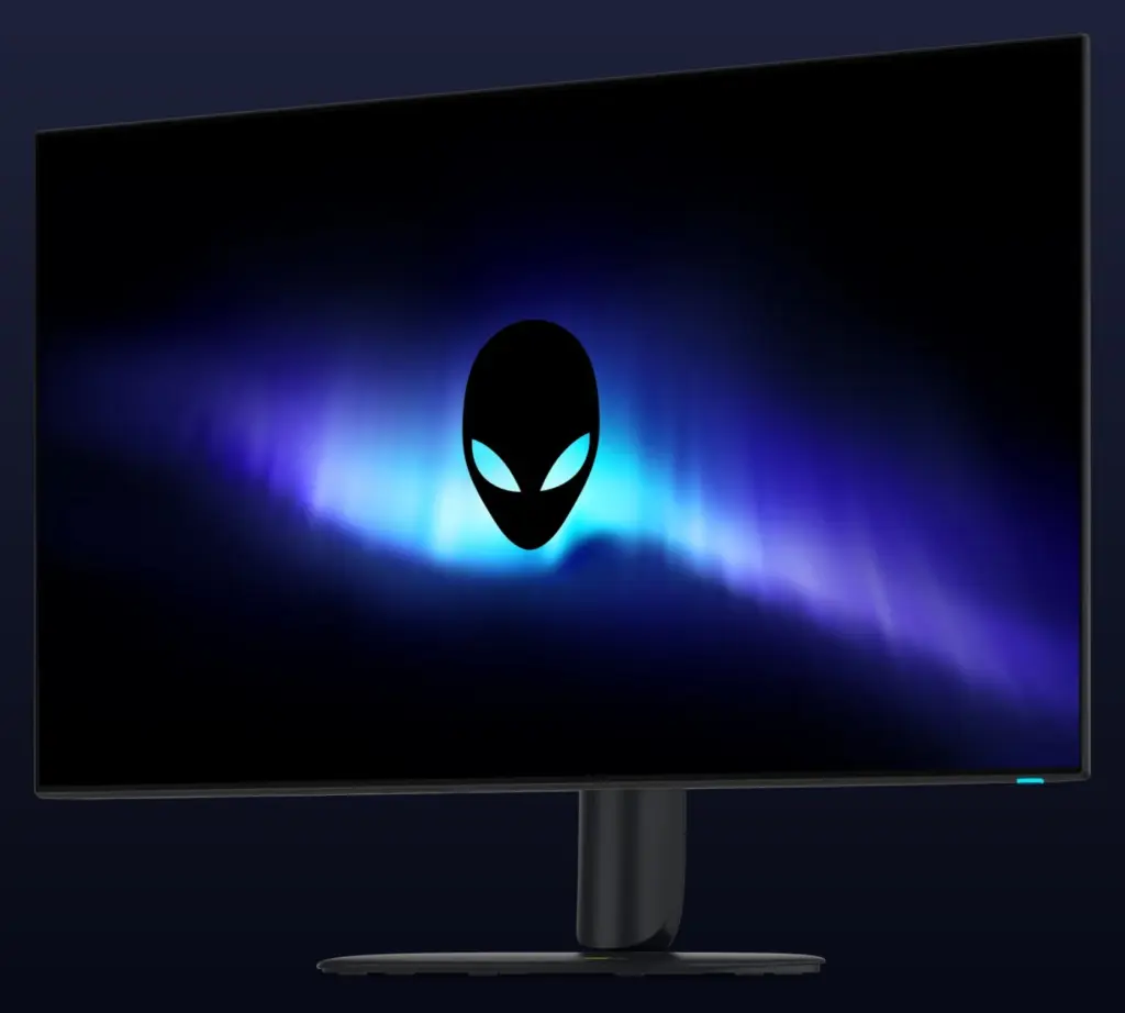 واجهة شاشة Alienware AW3226Q بإطار ضيق وقاعدة صغيرة