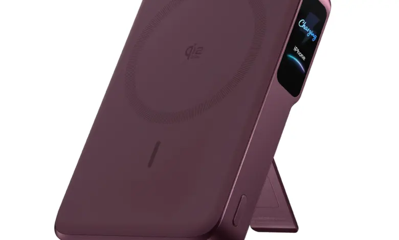 باور بانك Anker MagGo Power Bank 2 Pro المغناطيسي باللون العنابي