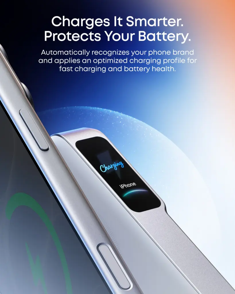 شاشة المعلومات في Anker MagGo Power Bank 2 Pro