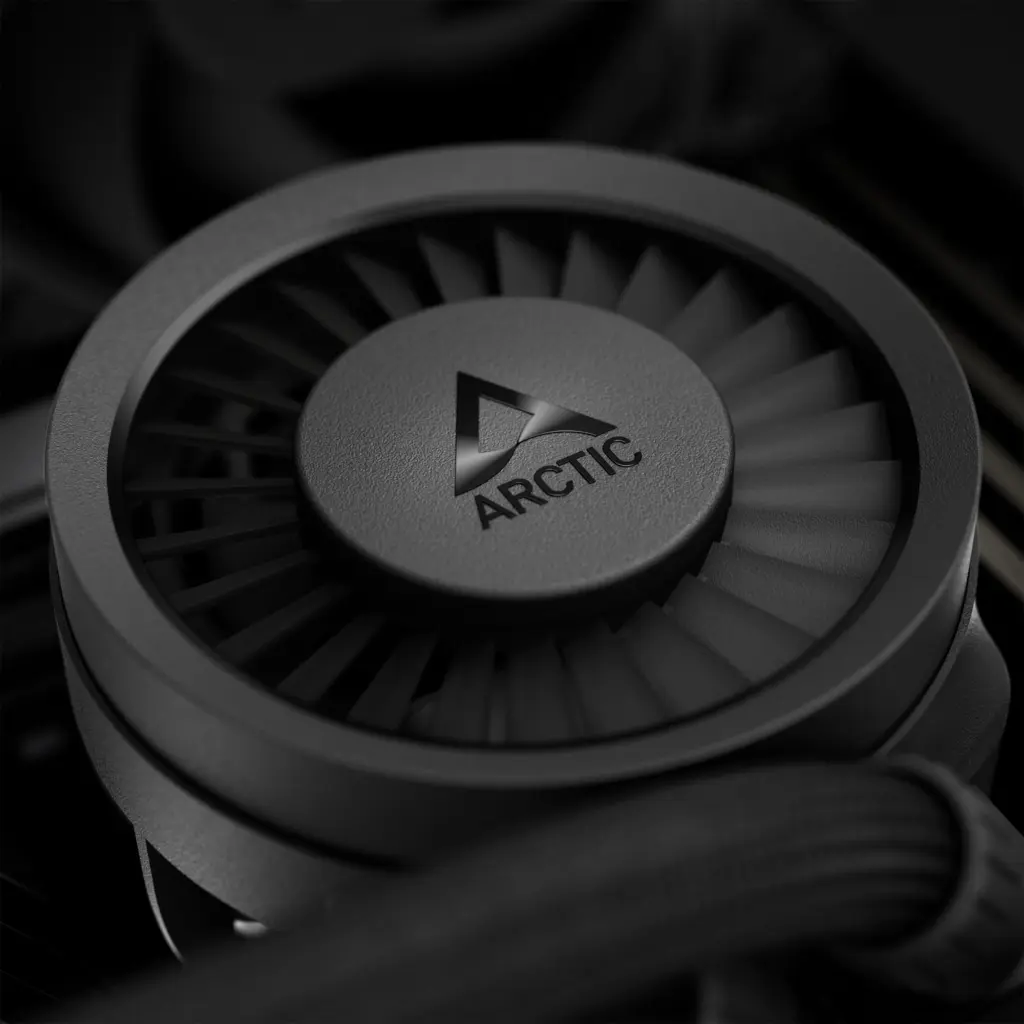 مضخة Arctic Liquid Freezer III Pro مع مروحة دائرة الطاقة الصغيرة