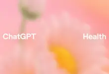 غلاف OpenAI لميزة ChatGPT Health بخلفية وردية وزهرة