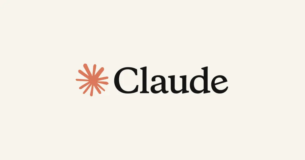 شعار Claude بجانب رمزه البرتقالي على خلفية فاتحة
