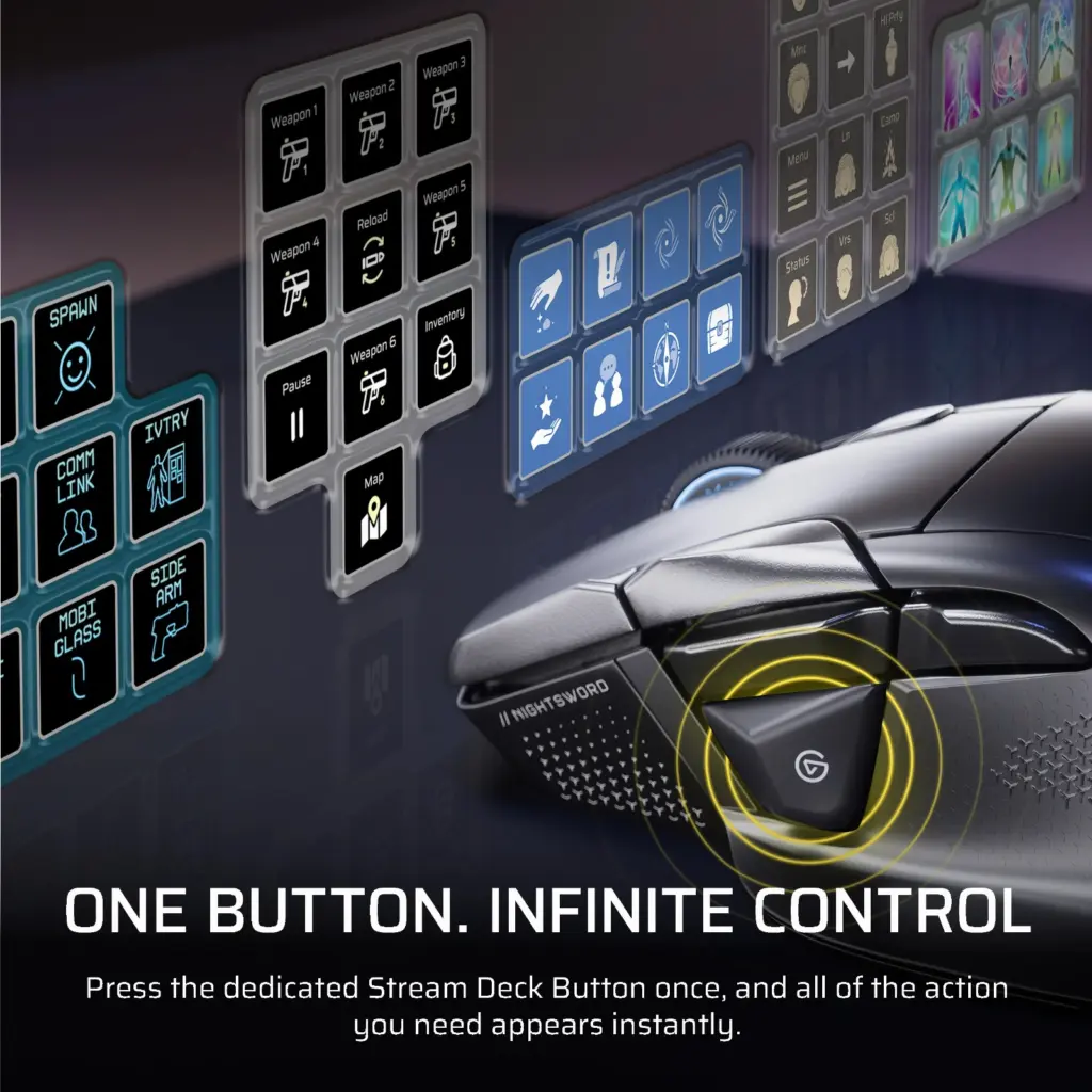 زر Stream Deck الجانبي في ماوس Corsair Nightsword V2