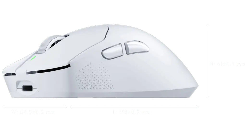أبعاد فأرة Corsair Sabre V3 Pro
