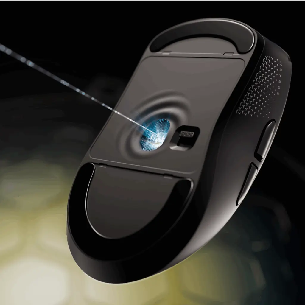مستشعر Marksman X في أسفل فأرة Corsair Sabre V3 Pro
