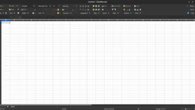 جدول بيانات فارغ مفتوح في LibreOffice Calc