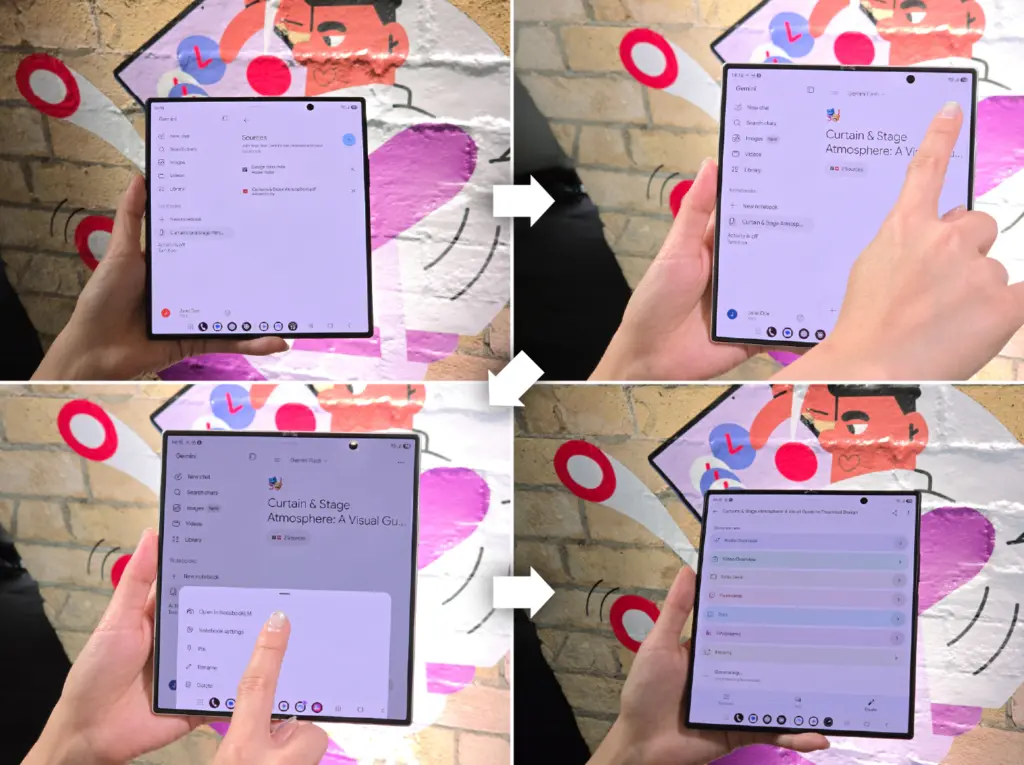 اقتراح فتح تطبيقين معًا على Galaxy Z Fold8 Ultra