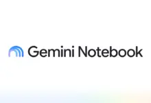 شعار Gemini Notebook على خلفية بيضاء