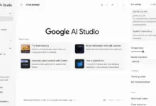 واجهة Google AI Studio وحقل كتابة الأمر