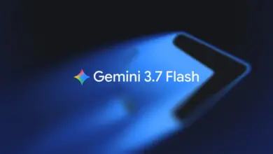 شعار Gemini 3.7 Flash على خلفية زرقاء داكنة من إعلان Antigravity