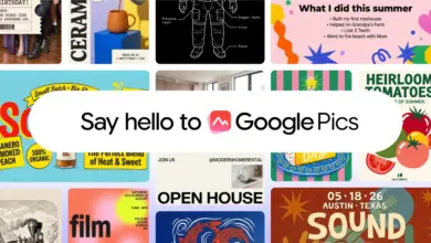 شعار Google Pics فوق مجموعة تصاميم ملصقات ملونة