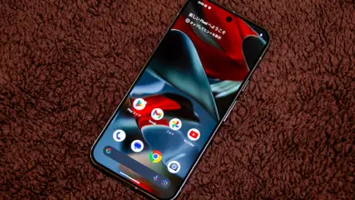 هاتف Google Pixel 9 Pro XL من الأمام وشاشته الرئيسية مضاءة