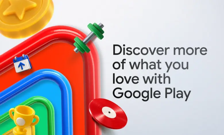 صورة ترويجية لتحديثات Google Play بعبارة Discover more of what you love