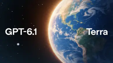 غلاف إعلان GPT-6.1 Terra من OpenAI: كوكب الأرض وعنوان النموذج