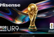 تلفزيون Hisense UR9 RGB MiniLED من الأمام