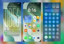 ثلاث شاشات لهواتف شاومي بواجهة HyperOS 4: القفل والرئيسية ومركز التحكم