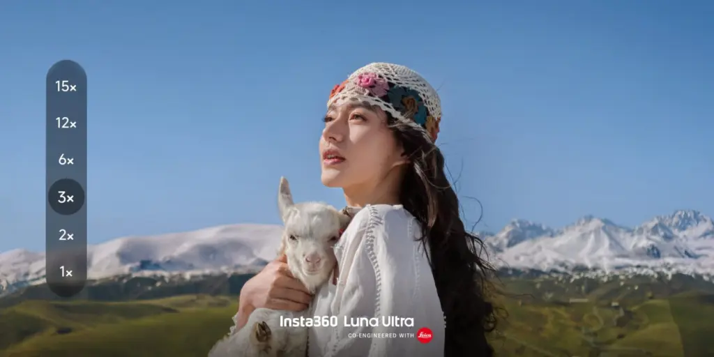 لقطة ترويجية من Insta360 لزوم 3x في كاميرا Luna Ultra