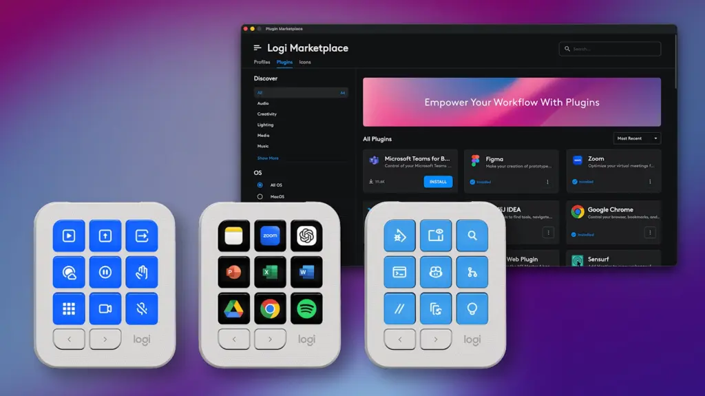متجر إضافات Logi Marketplace مع Logitech MX Keypad