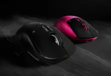 فأرة الألعاب Logitech PRO X3 SUPERSTRIKE باللونين الأسود والوردي
