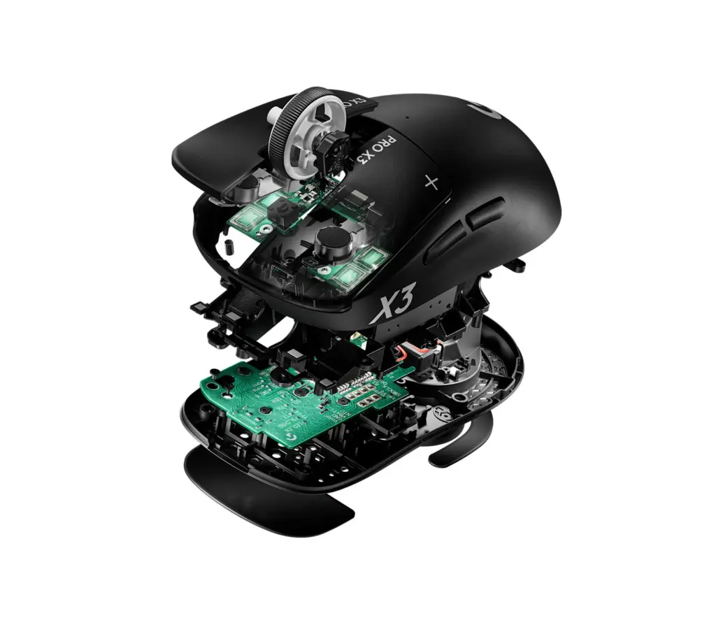 المكونات الداخلية لفأرة Logitech PRO X3 SUPERSTRIKE