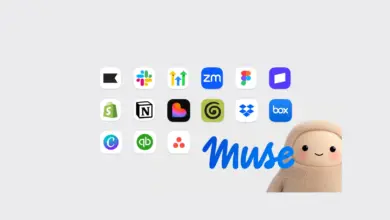 شعار Muse من Meta مع أيقونات تطبيقات متصلة ومجسم Muse