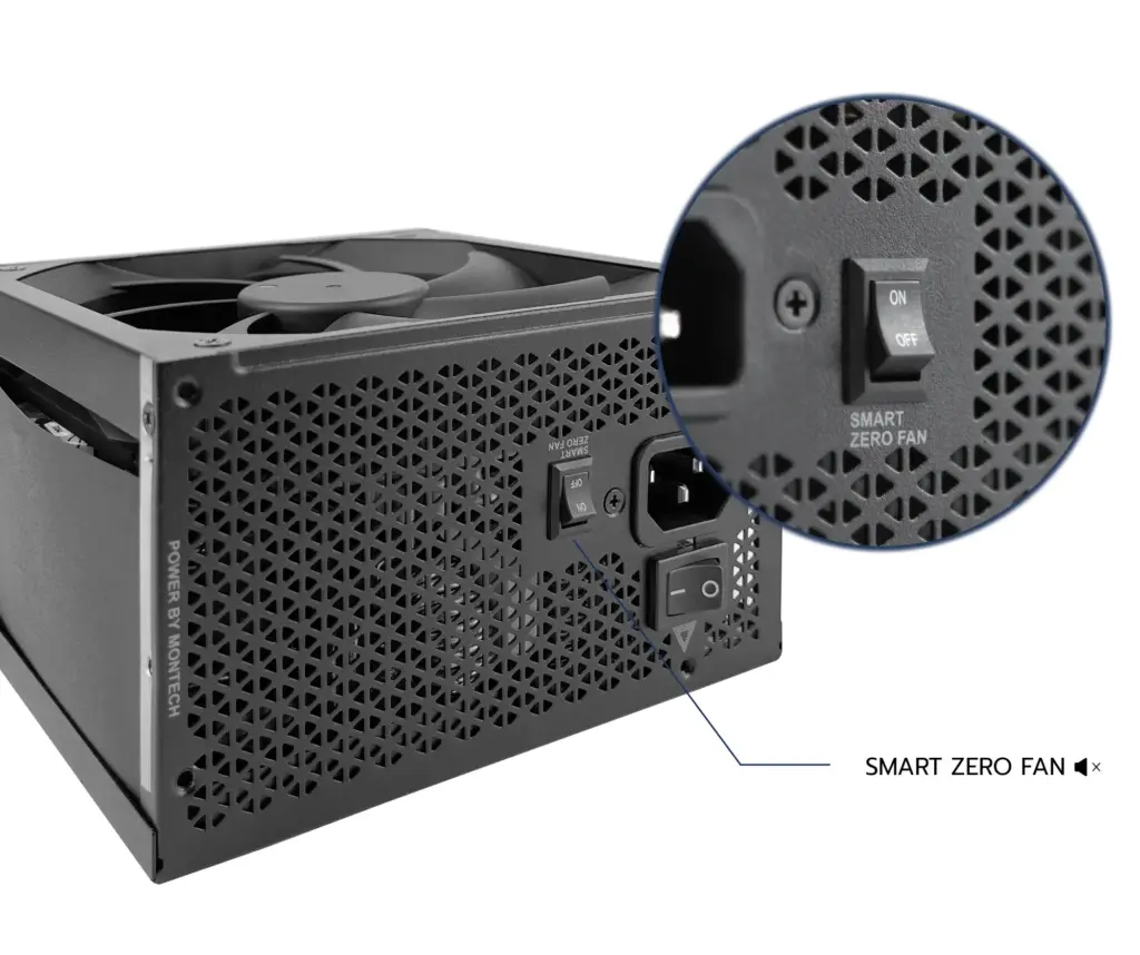 مفتاح وضع المروحة الصامت في Montech Century II 850W
