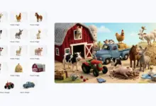 صور تجريبية من إعلان Google عن نموذج Nano Banana: مزرعة وحيوانات بصورة مرجعية متعددة